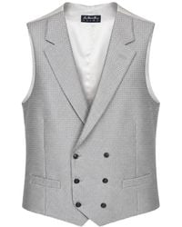 Luigi Bianchi - Double-Breasted Micro-Pattern Waistcoat - Lyst