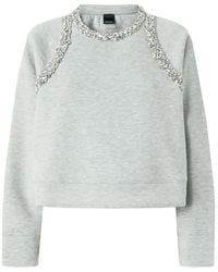 Pinko - Sweatshirt mit verziertem Ausschnitt - Lyst
