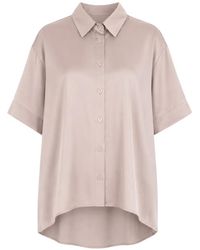 Max Mara - Short-Sleeve High-Low Shirt - Lyst