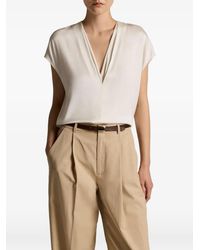 Vince - V-Neck Cap-Sleeve Top - Lyst