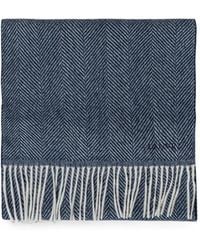 Lanvin - Herringbone-Pattern Fringed Scarf - Lyst