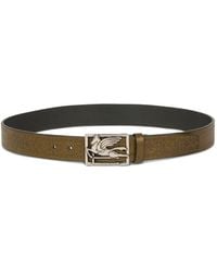 Etro - Etched-Embellishment Pegaso-Buckle Leather Belt - Lyst