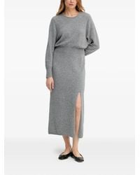 Ouí - Rib-Knit Slit-Detail Midi Dress - Lyst