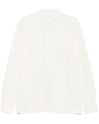 Brunello Cucinelli - Band-Collar Long-Sleeve Shirt - Lyst