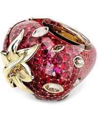 Swarovski - Idyllia Strawberry Crystal-Embellished Ring - Lyst