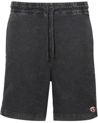 DIESEL - Oval-D Logo-Patch Drawstring Denim Shorts - Lyst