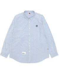 Aape By A Bathing Ape - Gestreiftes Hemd Mit Logo-Patch - Lyst