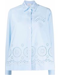 P.A.R.O.S.H. - Broderie-anglaise Button-up Shirt - Lyst