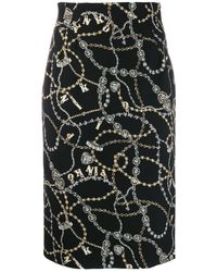 Pinko Falda de tubo estampada - Negro