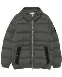 Stone Island - Quilted Hooded Down Jacket With Distinctive Patch Logo - Lyst