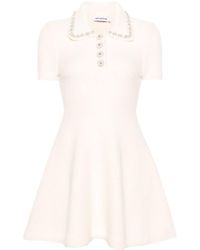 Self-Portrait - Cream Soft Knit Mini Dress Clothing - Lyst