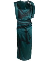 Lanvin - Draped Silk-satin Maxi Dress - Lyst
