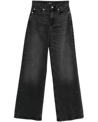7 For All Mankind - Lotta Faded-Effect Wide-Leg Jeans - Lyst
