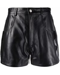 Manokhi - High-Waisted Leather Shorts - Lyst