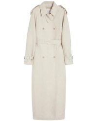 Max Mara - Pure Linen Drill Double-Breasted Duster Coat - Lyst