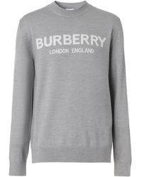 Burberry - Jersey con logo en intarsia - Lyst