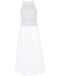 Peserico - Crochet-panel Sleeveless Dress - Lyst