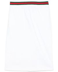 Gucci - Web-Stripe Midi Skirt - Lyst