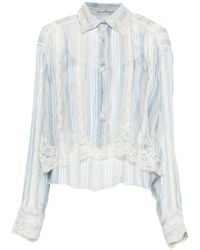 Ermanno Scervino - Gestreept Overhemd Met Kant - Lyst