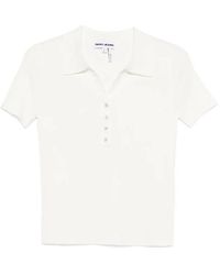 DKNY - T-Shirt Côtelé À Boutonnière - Lyst
