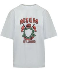 MSGM - Camiseta Con Logo Estampado - Lyst
