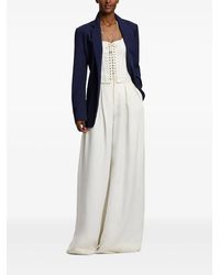 Ralph Lauren Floral Corset Chiffon Maxidress in Blue | Lyst