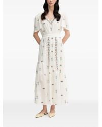 La Petite Francaise - Rachele Embroidered V-Neck Maxi Dress - Lyst