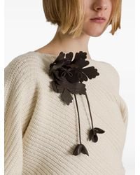 Alberta Ferretti - Floral-Motif Leather Brooch - Lyst