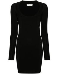 Saint Laurent - Ribbed Knit Mini Dress - Lyst