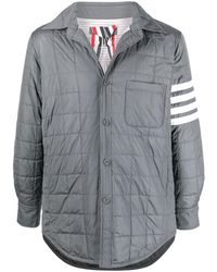 Thom Browne - 4-bar Stripe Padded Shirt Jacket - Lyst
