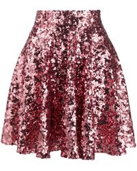 Dolce & Gabbana Paillettenrock mit hohem Bund - Rot