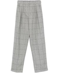 Emporio Armani - Checkered Design Pleated Trousers For - Lyst