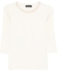 Fabiana Filippi - Embellished Three-Quarter Sleeve T-Shirt - Lyst