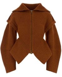 Zimmermann - Ribbed-Knit Panelled Cardigan - Lyst