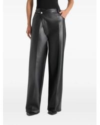 Manière De Voir - Astrid Wrapover Wide Leg Leather Trousers - Lyst