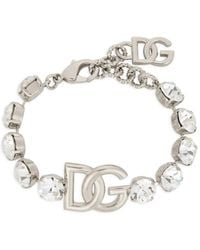 Dolce & Gabbana - Crystal Dg Logo Bracelet - Lyst