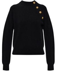 Balmain - Geknöpfter Pullover Mit Raglanärmeln - Lyst