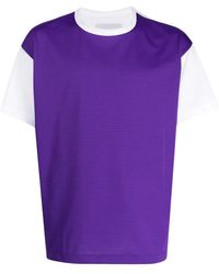 Fumito Ganryu - Contrast-Panel Two-Tone T-Shirt - Lyst