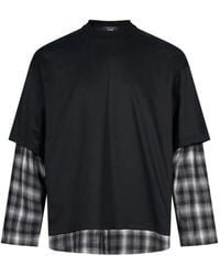 Comme des Garçons - Layered-Design Check-Pattern T-Shirt - Lyst