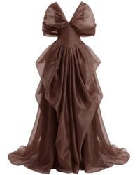 Gemy Maalouf - Draped V-Neck Corset Dress - Lyst