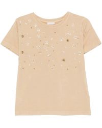 Liu Jo - T-Shirt With Jewel Embroidery - Lyst