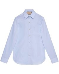 Gucci - Double G Embroidered Shirt - Lyst