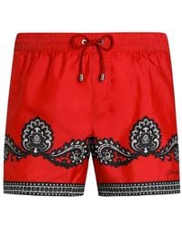 Dolce & Gabbana - Short De Bain Imprime - Lyst