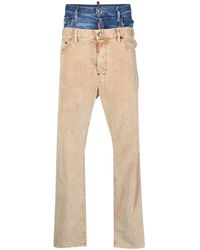 DSquared² - Double-Waistband Corduroy Trousers - Lyst