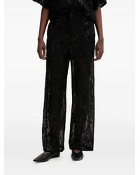 Isabelle Blanche - Sequin-Embellished Floral-Embroidered Trousers - Lyst