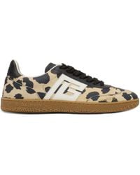 Balmain - Swan Leopard Print Suede Leather Sneakers - Lyst