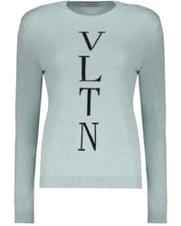 Valentino Garavani - Logo-Detail Crew-Neck Sweater - Lyst