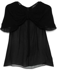 Simone Rocha - Blusa Semi Trasparente Con Fiocco - Lyst