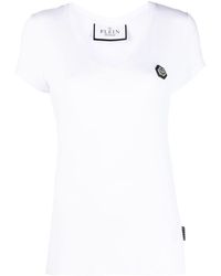 Philipp Plein - Logo-patch V-neck T-shirt - Lyst