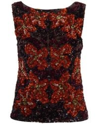 P.A.R.O.S.H. - Sequin Sleeveless Top - Lyst